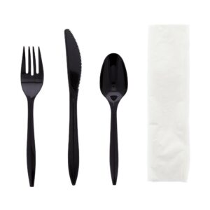 4 in 1 Black Cutlery Kits (4KP203B05)