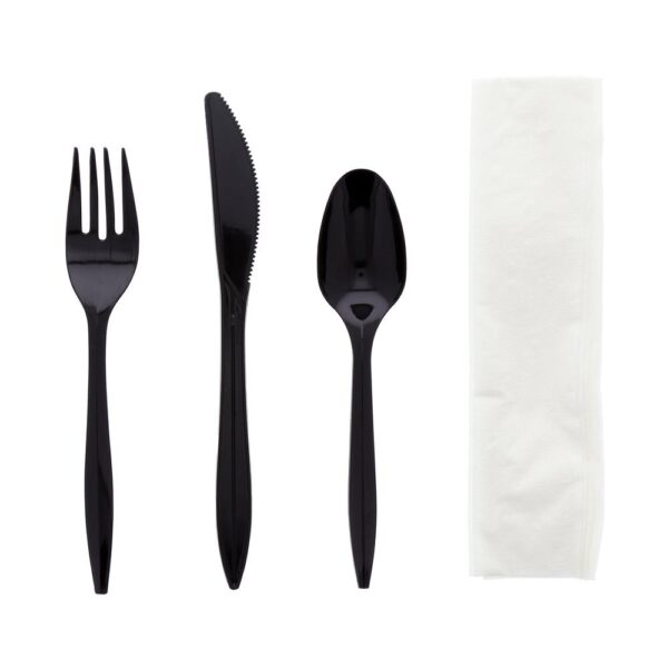 4 in 1 Black Cutlery Kits (4KP203B05)