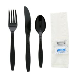 6 in 1 Black Heavy Cutlery Kits (6KS601B)