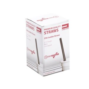 5.75"  Jumbo Black Unwrapped Straw (STNJM1460501)