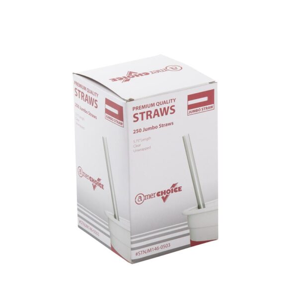 5.75"  Jumbo Clear Wrapped Straw (STNJM1460503)