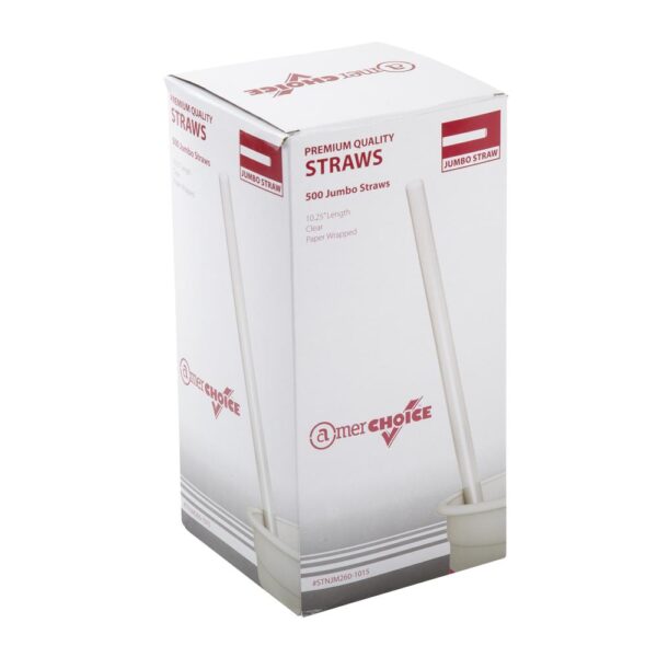 10.25" Jumbo Clear Wrapped Straw  (STNJM2601015)